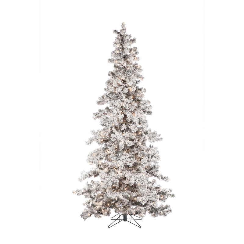Heavy Flocked Layered 7.5' White Spruce Artificial Christmas Tree with